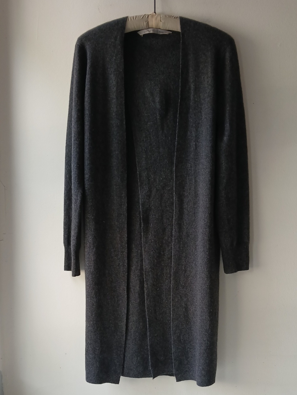 Athleta Cashmere Camino Sweater Wrap Charcoal Gray Small